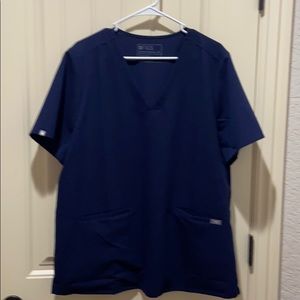 navy blue figs XXL scrub top 2 pocket